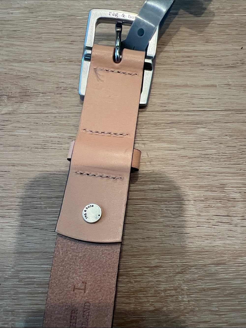 rag & bone Leather Boyfriend Belt, Caramel, Large - Picture 8 of 8